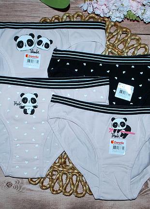 Набор 4 шт трусики слипы m донелла donella панда сердечки