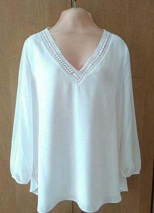 Стильная классическая базовая блуза,р.40/50, как новая.