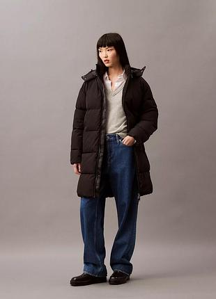 Зимове пальто calvin klein, зимова подовжена куртка calvin klein, чорна тепла куртка calvin , heavyweight relaxed puffer jacket