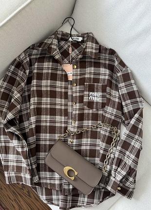 Рубашка женская коричневая