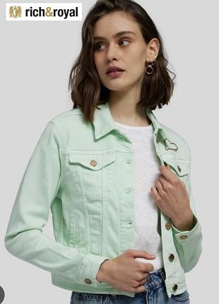 Джинсова куртка жакет курточка піджак rich &royal на гудзиках з коміром