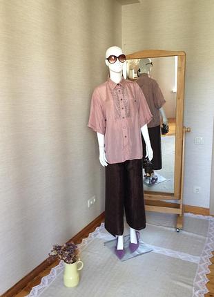 Жіноча рожева сорочка з натурального шовку