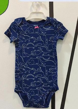Боді бодік carters картерс з коротким рукавом з динозаврами для дівчинки