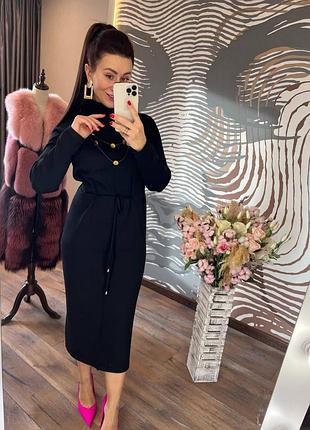 Платье 0517, р.уни 46-50, трикотаж, черный