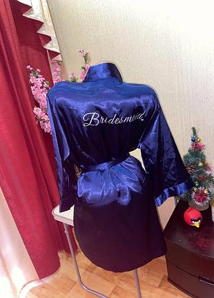 Атласный халат на запах подружка невесты