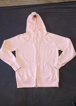 Толстовка худи зип лонгслив кофта с карманами cubus as c l розовый меланж коттон