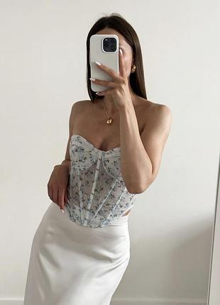 Корсетний топ з мережева з кісточками, ззаду на шнурівці