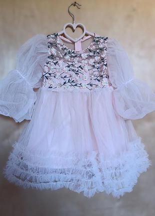 Легкое и праздничное фатиновое платье для девочки