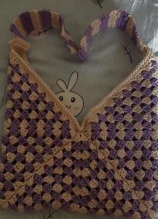 Сумка з бабусиних квадратів