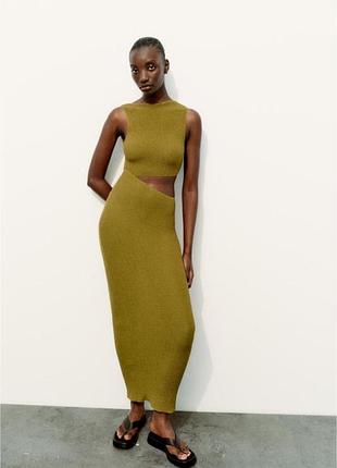 Шикарна сукня хакі в обтяжку зара