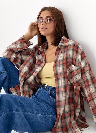 Картата сорочка з бахромою