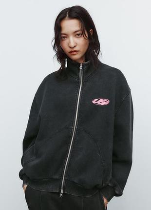 Свитшот худи на молнии женский зара zara м