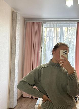 Світшот h&m пудрово-зеленого кольору — розмір m, злегка оверсайз