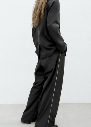 Широкие брюки zara со складками, 48 % вискозы