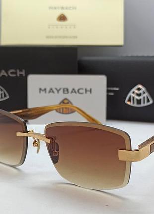 Maybach окуляри унісекс сонцезахисні вузькі коричневий градієнт у золотому металі