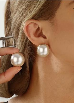 Элегантные серьги vip-бижутерия полусферы  жемчуг корея
