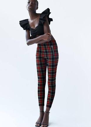 Невероятные новые лосины брюки в клетку zara