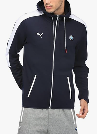 Чоловіча толстовка puma x bmw msp t7 кофта з капюшоном спортивна куртка худі оригінал розмір xl 56/58