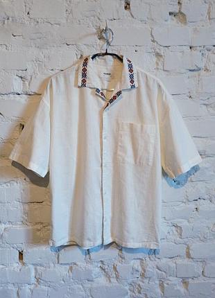 Теніска з вишивкою оверсайз бавовна pull&bear xs-s