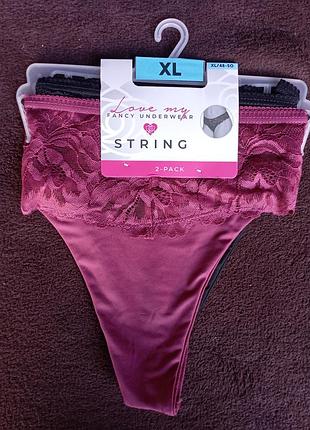 Стринги женские с кружевом, xl, 48/50