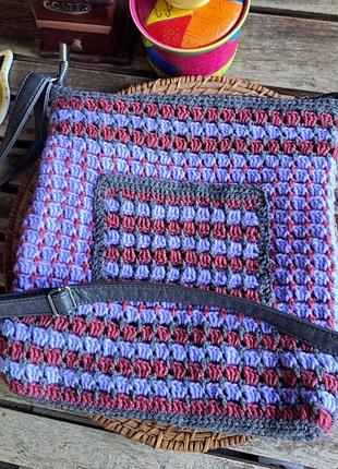 Сумка вязаная яркая разноцветная