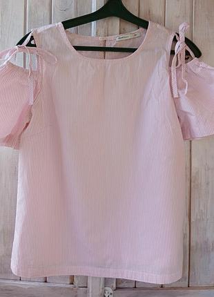 Сорочка з коротким рукавом з зав'язками xs рожева