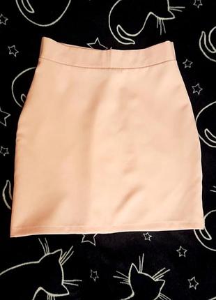 Юбка- карандаш, мини персикового цвета