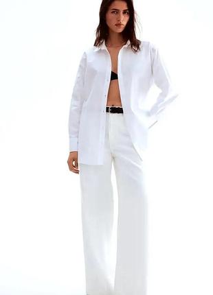 Білосніжна бавовняна щільна сорочка оксфорд оверсайз h&m p xxl