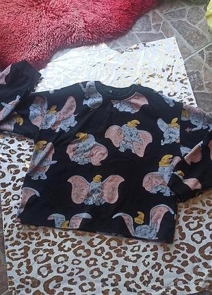 Женская кофта лонгслив с слониками disney