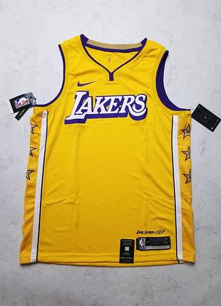 Баскетбольна майка new nike los angels lakers nba swingman blank yellow jersey av4647-728