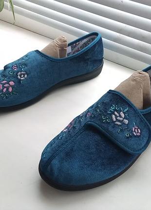Dr.keller  - новые ортопедические тапочки с вышивкой, на широкую ножку. р. 40 - 26 см