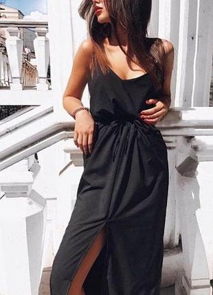 Стильне чорне плаття сарафан fardi