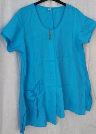 Туника" бохо" льняная из греции роз, 50-52