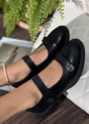 Туфли женские черные на липучках т1926