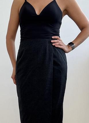 Laurel спідниця на запах з тонкої костюмної вовни