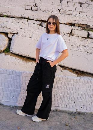 Брюки карго подростковые для девочки, брюки на девочку подростка крутые с карманами