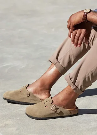 #b14 birkenstock boston сабо глоги оригінал замша