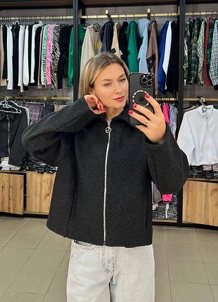 Жіночий жакет на блискавці з еластичного турецького кашеміру. розмір: 42-44, 46-48, 50-52 ▪️кольори: беж, зелений, графіт, чорний мод 1528