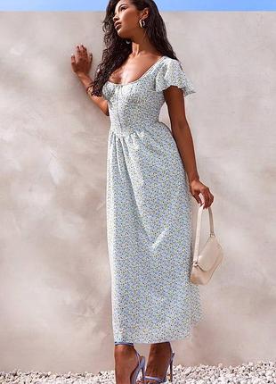 Корсетна максі сукня блакитного кольору