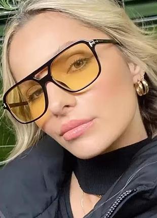 Большие солнцезащитные квадратные очки