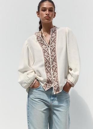 Сорочка вишиванка zara, xs, s, m