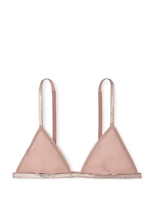Прозрачный блестящий треугольный бюстгальтер-бралет со стразами