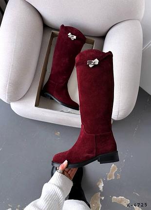 Удобные замшевые жеокейные сапоги сапоги