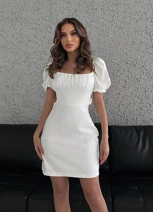 Сукня жіноча коротка міні святкова нарядна чорна біла рожева базова повсякденна осіння на осінь на 1 вересня з декольте