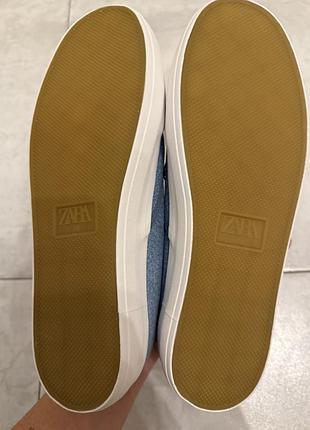 Джинсові кеди від zara 39 розмір 25 см нові 4