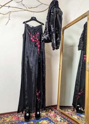 Сукня 🔥вечірній ошатне чорне в підлогу довге чорне