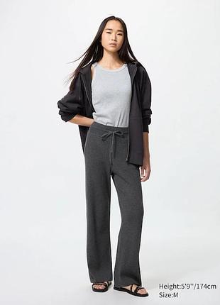 Брюки штаны uniqlo трикотаж рубчик вискоза палаццо клёш