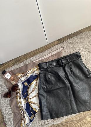 Спідниця юбка divided h&m еко шкіра , юбка h&m міні спідниця з еко шкіри з поясом