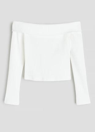 Біла i кофтинка в рубчик з відкритими плечима на дівчинку 12-14 років ріст 158/164 від h&m