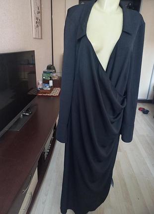 Новое красивое стильное платье макси  черного цвета, батал 26/ 60 размер, asos.